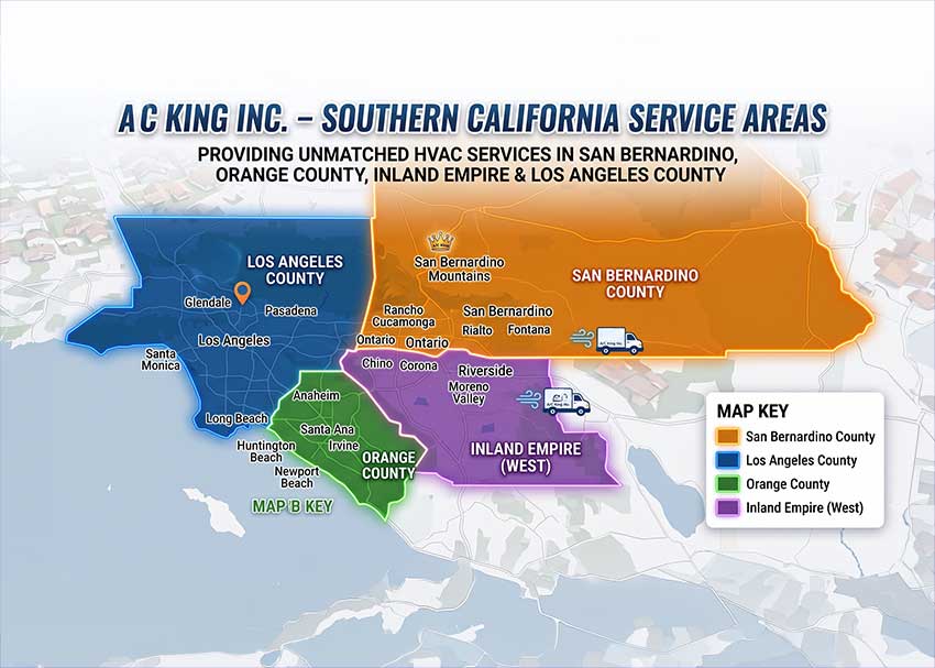 AC King, Inc Services Areas Map