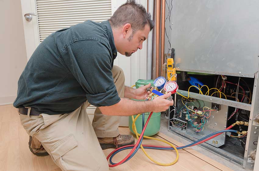 furnace maintenance services by AC King Inc technician
